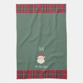 Schattigee Kerstman Custom Monogram Kerst Theedoek (Verticaal)