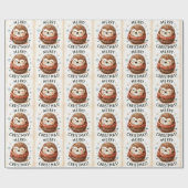 Schattigee kerstman egel cadeaupapier (Vlak)