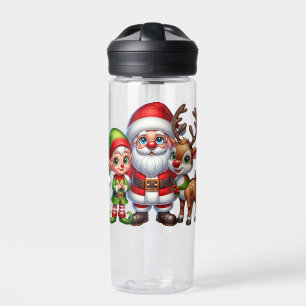 Schattigee Kerstman Elf en Rendier Kerstmis Gepers Waterfles