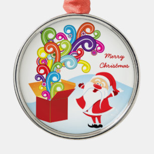 Schattigee Kerstman en Cadeaudoos Kerstversiering Metalen Ornament