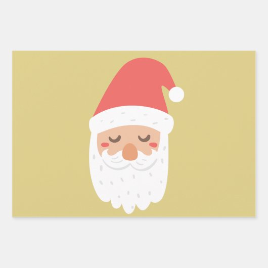 Schattigee kerstman en grappige kersthond Rood en Inpakpapier Vel (Voorkant 2)