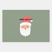 Schattigee kerstman en grappige kersthond Rood en  Inpakpapier Vel (Voorkant)