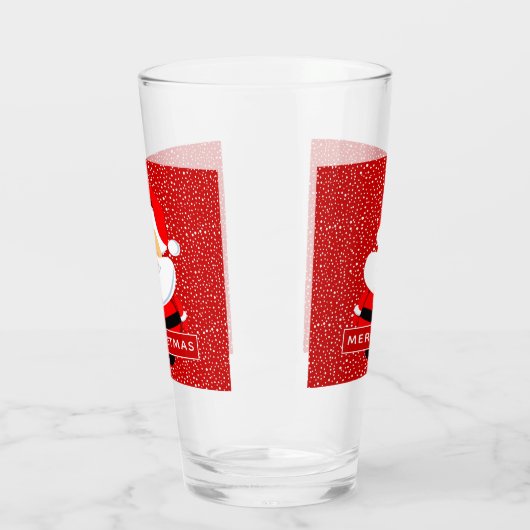 Schattigee kerstman en sneeuwkerst glas (Links)