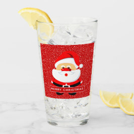 Schattigee kerstman en sneeuwkerst glas