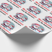 Schattigee Kerstman en Sneeuwman Kerst Custom Cadeaupapier (Hoek)