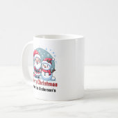 Schattigee Kerstman en Sneeuwman Kerst Custom Koffiemok (Voorkant links)