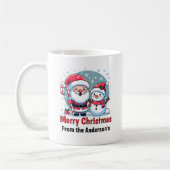 Schattigee Kerstman en Sneeuwman Kerst Custom Koffiemok (Links)
