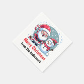 Schattigee Kerstman en Sneeuwman Kerst Custom Servet (Hoek)