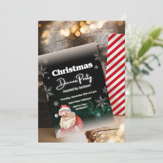 Schattigee Kerstman en Sneeuwvlokken Thema - Kerst Kaart (Staand voorkant)