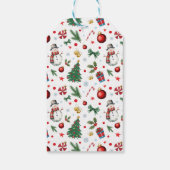 Schattigee Kerstman & Feestelijk Patroon Vrolijk K Cadeaulabel (Achterkant)