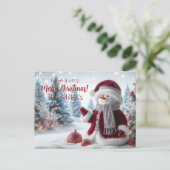 Schattigee Kerstman gepersonaliseerd Briefkaart (Staand voorkant)