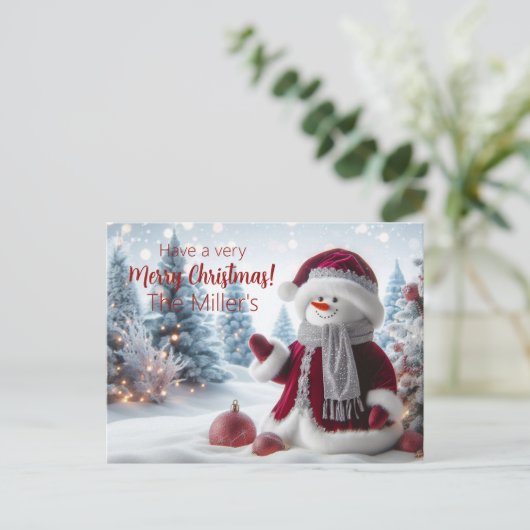 Schattigee Kerstman gepersonaliseerd Briefkaart (Staand voorkant)