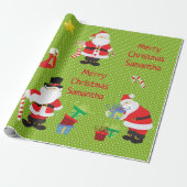 Schattigee Kerstman gepersonaliseerde vrolijke ker Cadeaupapier (Uitgerold)