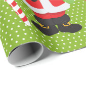 Schattigee Kerstman gepersonaliseerde vrolijke ker Cadeaupapier (Rol Hoek)