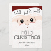 Schattigee Kerstman Gezicht Ho Ho Vrolijk Kerstfee Feestdagenkaart (Voorkant / Achterkant)