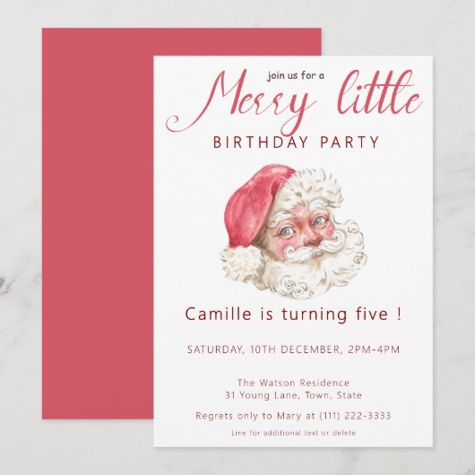 Schattigee Kerstman Gezicht Kerstfeest Kaart (Voorkant / Achterkant)