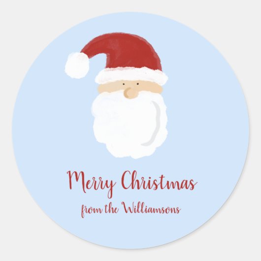 Schattigee Kerstman Gezicht Vakantie Kerstcadeau Ronde Sticker (Voorkant)
