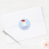 Schattigee Kerstman Gezicht Vakantie Kerstcadeau Ronde Sticker (Envelop)
