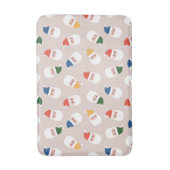 Schattigee kerstman gezichten kerstpatroon badmat (Voorkant Verticaal)