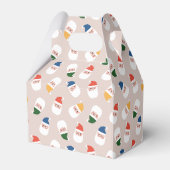 Schattigee kerstman gezichten kerstpatroon bedankdoosjes (Achterkant)