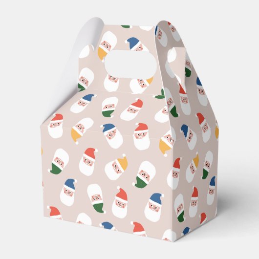 Schattigee kerstman gezichten kerstpatroon bedankdoosjes (Achterkant)