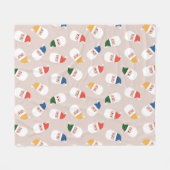 Schattigee kerstman gezichten kerstpatroon fleece deken (Voorkant (Horizontaal))