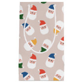 Schattigee kerstman gezichten kerstpatroon klein cadeauzakje (Voorkant)