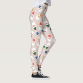 Schattigee kerstman gezichten kerstpatroon leggings (Rechts)