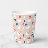Schattigee kerstman gezichten kerstpatroon papieren bekers (Rechts)