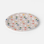 Schattigee kerstman gezichten kerstpatroon papieren bordje (Gekanteld)