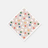 Schattigee kerstman gezichten kerstpatroon servet (Hoek)