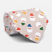 Schattigee kerstman gezichten kerstpatroon stropdas (Opgerold)