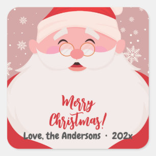 Schattigee Kerstman Graphic Christmas Vierkante Sticker
