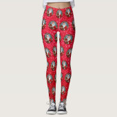 Schattigee Kerstman Graphic Rode Leggings (Voorkant)