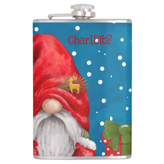 Schattigee Kerstman Heupfles (Voorkant)