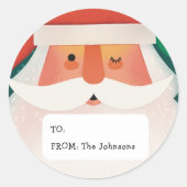 Schattigee kerstman | Ho Ho Ho Kerst Cadeau Label (Voorkant)