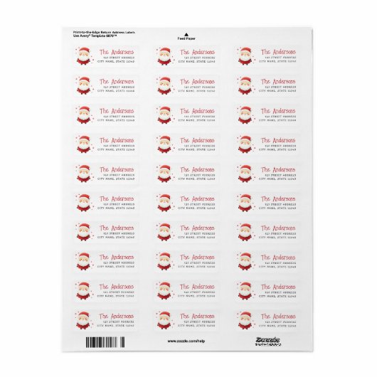 Schattigee Kerstman illustratie Kerstretouradres Etiket (Full Sheet)