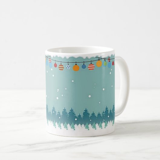 Schattigee kerstman in de sneeuw Feestelijke kerst Koffiemok (Voorkant rechts)