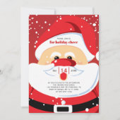 Schattigee kerstman in rood kerstfeestje kaart (Voorkant)