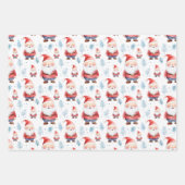 Schattigee Kerstman in Waterverf Illustratie Kerst Inpakpapier Vel (Voorkant)