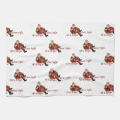 Schattigee Kerstman Kerst Waterverf Patroon Theedoek (Horizontaal)