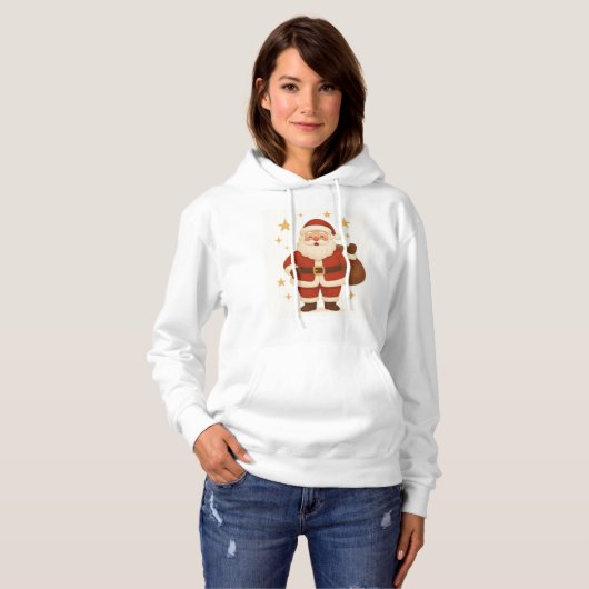 Schattigee Kerstman Kersttrui Hoodie (Voorkant volledig)