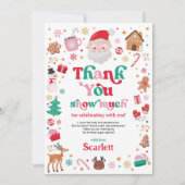 Schattigee Kerstman Kids Verjaardag Dank u kaart (Voorkant)