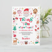 Schattigee Kerstman Kids Verjaardag Dank u kaart (Staand voorkant)