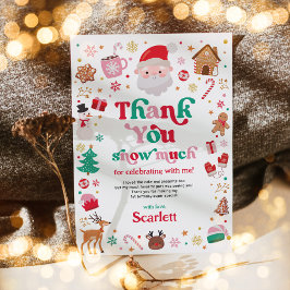 Schattigee Kerstman Kids Verjaardag Dank u kaart