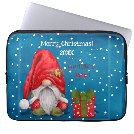 Schattigee Kerstman Laptop Sleeve (Voorkant)