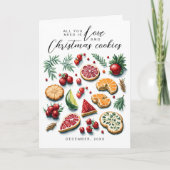 Schattigee kerstman liefde en koekjes rode groene  feestdagen kaart (Voorkant)