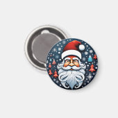 Schattigee Kerstman met Bomen Feestelijk Magneet (Voorkant / Achterkant)