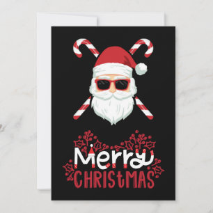 Schattigee Kerstman met Candy Cane Cross Botten Ke Feestdagenkaart