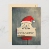 Schattigee Kerstman met een  banner Feestdagenkaart (Voorkant / Achterkant)